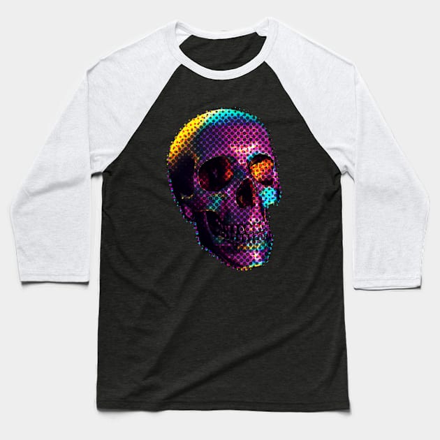 Psychedelic Skull Baseball T-Shirt by IntergalacticFlamingo